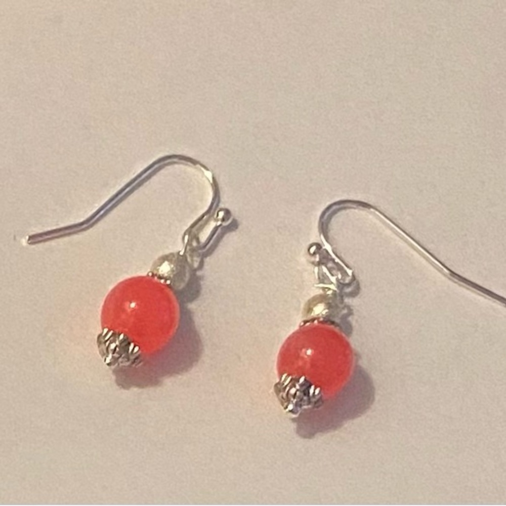 NEW PINK Jade earrings